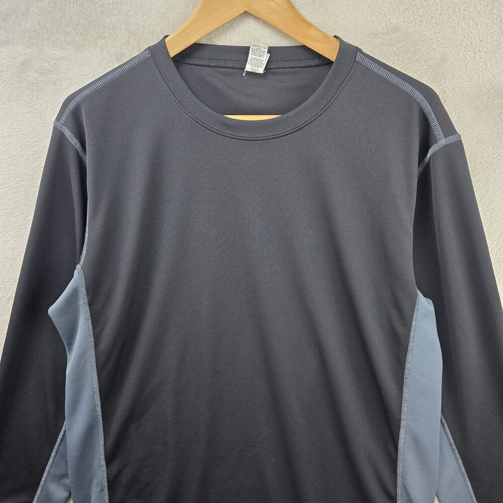 Alo Yoga Long Sleeve Shirt Mens Large Black Gray Gym Running Active - Picture 3 of 9